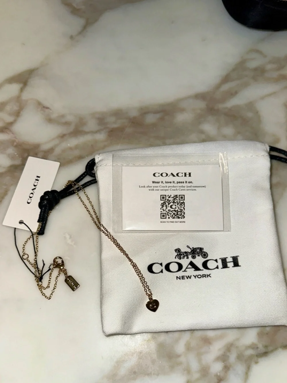 Coach Gold Heart Charm Necklace - Picture 5 of 7